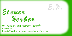elemer werber business card